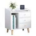 thumbnail image 2 of Mesita de Noche Multifuncional Muebles con 3 Cajones y Estante de Almacenamiento, Mesa Auxiliar, Gabinete de Noche para Dormitorios, Sofás, Camas, Oficinas, 2 of 9