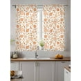thumbnail image 4 of Sheer Curtains 72 inches Long, Vintage Wallpaper Orange Flower Plants Vintage Light Filtering Sheer Window Curtains Rod Pocket Voile Drapes for Bedroom Living Room, 52"W x 72"L 2 Panels, 4 of 7