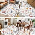 thumbnail image 5 of 4'x6' Area Rugs, Spring Floral Indoor Outdoor Area Rug for Living Room Bedroom, Colorful Summer Botanical Flower Washable Bathroom Rugs Kitchen Floor Carpet Mats Home Decor Aesthetic, 5 of 8