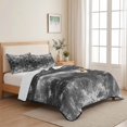 thumbnail image 5 of Quilts King Size Bedding Set, Vintage Abstract Lightweight Quilted Comforter, Minimalist Tie-dye Texture Art Black Soft Reversible Bedspread Coverlet with Pillow Covers for All Season, 96" x 106", 5 of 9