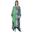 thumbnail image 4 of Moomaya Cotton Kaftan Cover Up Printed Kimono Sleeve Long Maxi Caftan Loungewear, 4 of 7