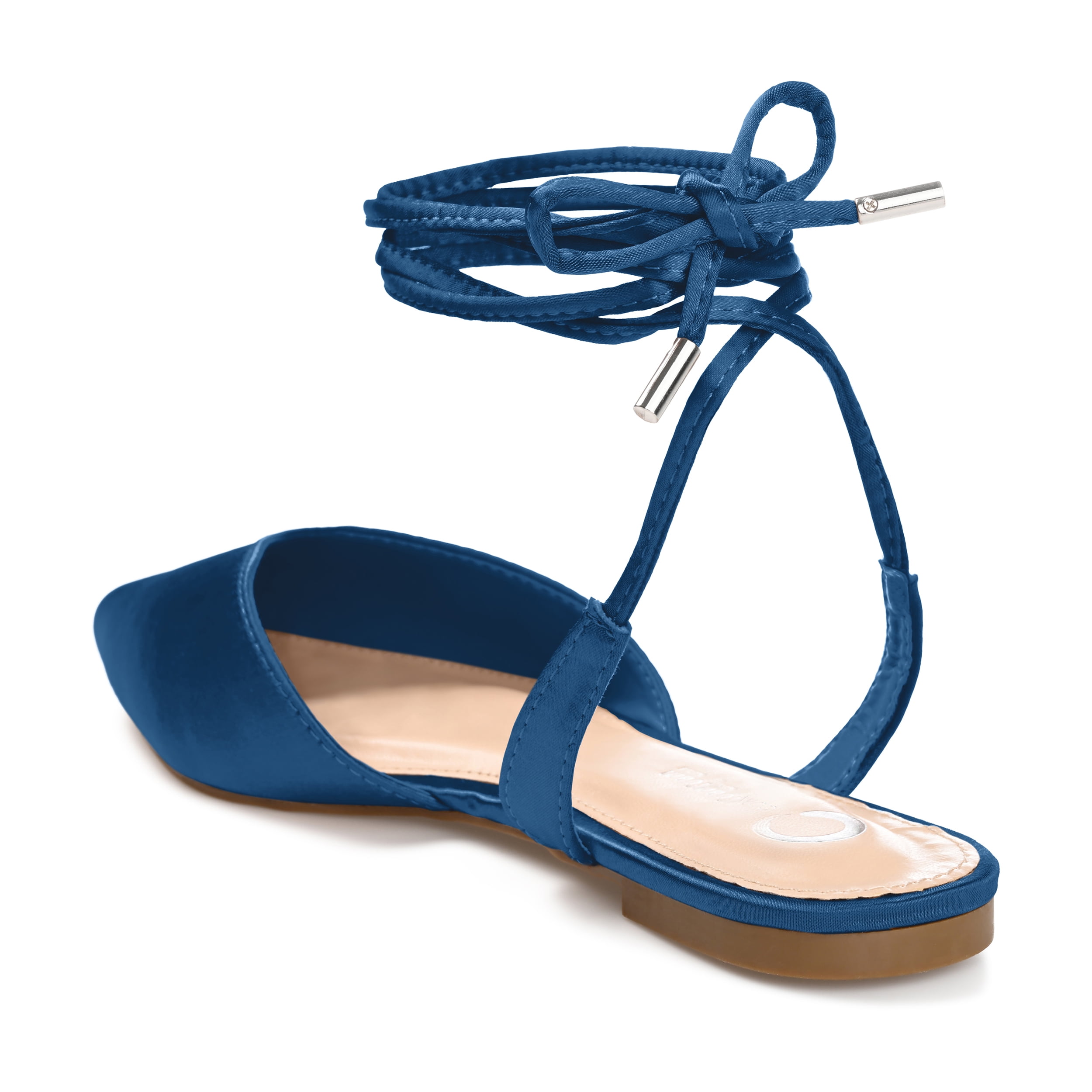 Journee Womens Theia Tie Up Pointed Toe Ballet Flats