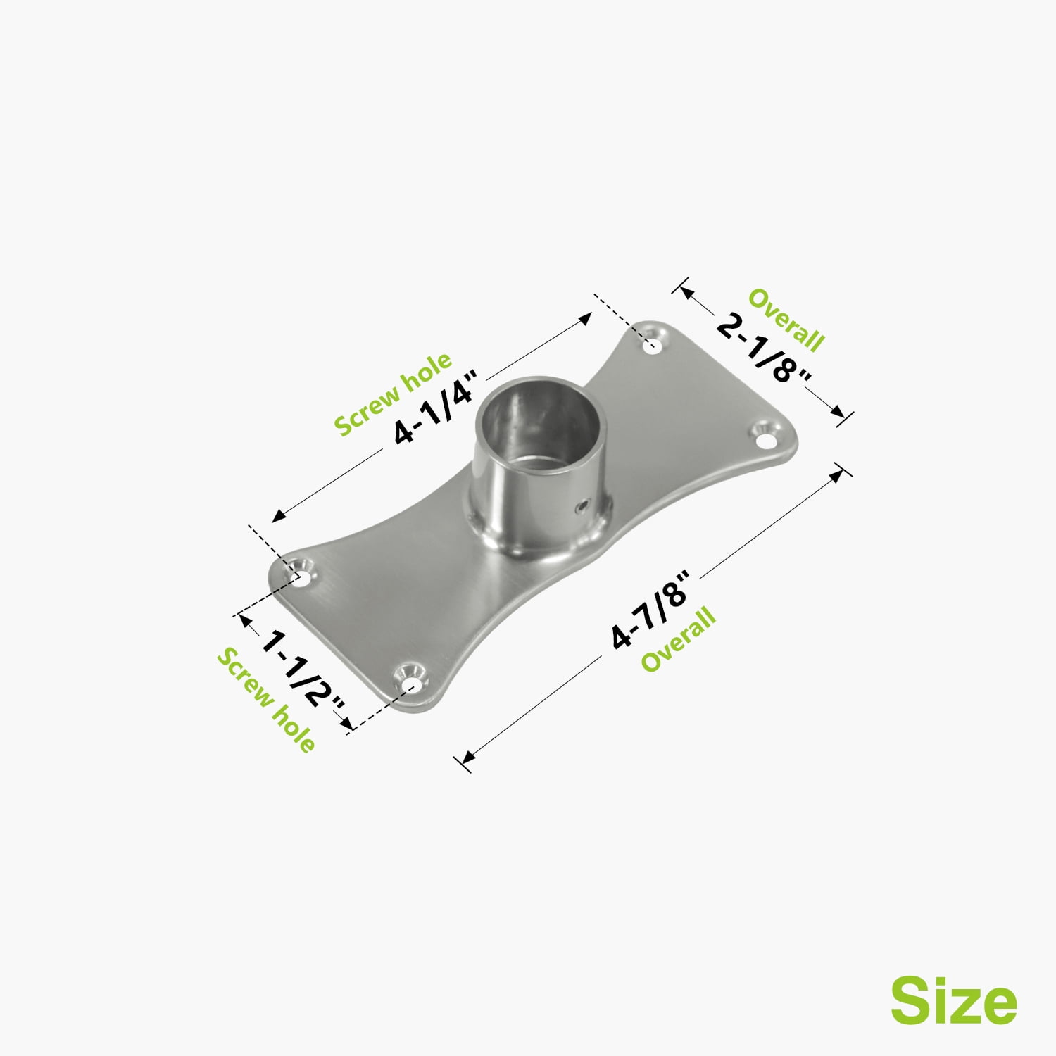 Naiture Jumbo Shower Curtain Rod Flanges, Zinc Alloy, Set of 2, Brushed Nickel Finish