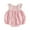 Pink, variant on Newborn Baby Girl Summer Clothes Gingham Plaid Overall Bubble Romper Lace Trim Sleeveless Jumpsuit One Piece Outfits