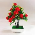 thumbnail image 4 of SPRING PARK Artificial Flower Plant Rose Potted Bonsai for Table Party Office Wedding Home Decor, 4 of 7