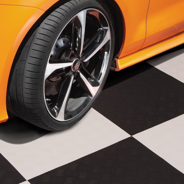 Flooringinc Diamond Flex Nitro Tiles Black 1 Tile 20 5 X20 5 Flexible Pvc Garage Flooring Walmart Com Walmart Com