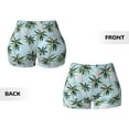 thumbnail image 3 of Sigee Flamingos And Palms Print Women's High Waist Workout Shorts - Squat Proof, Tummy Control, Yoga and Gym Activewear-Medium, 3 of 9