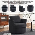 thumbnail image 6 of BUIORD Swivel Accent Chair, 32.3" Comfy Swivel Barrel Chair, 360 Degree Swivel Club Chair Arm Chair for Living Room Bedroom, Dark Gray, 6 of 8