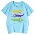 thumbnail image 5 of T-shirts Filles Été Décontracté Imprimé Alligators Col Rond Manches Courtes Hauts Filles Bleu Ciel 10-11 Ans, 5 of 5