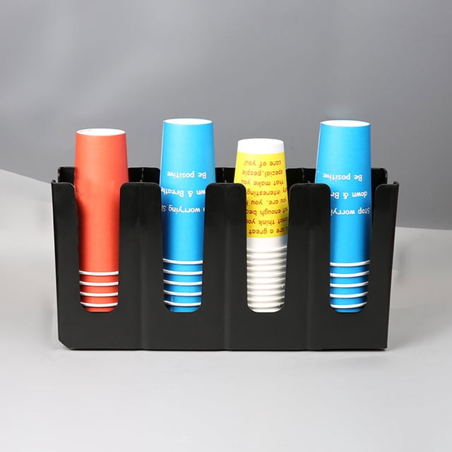 unbranded Estante Plástico Negro Para Tazas Desechables Ideal Para Casa Con Apariencia