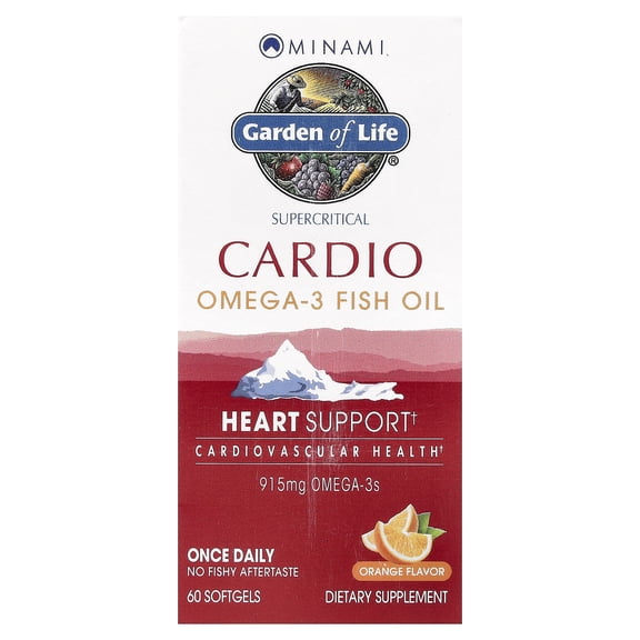 Minami Nutrition - CardiO-3 Healthy Heart Support Supercritical Omega-3 Fish Oil Orange 915 mg. - 60 Softgels