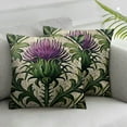 thumbnail image 3 of nygtbtfer Throw Pillows Cover  Green Curl Scottish Thistle Flower  Leaf Nature Purple Scotland Heraldic Pattern British Celtic Cushion Case Cotton Linen for Fall Home Decor 22x22in, 3 of 7