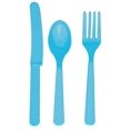 thumbnail image 2 of Carribean Blue Assorted Plastic Cutlery, 24 Ct. | Party Tableware, 2 of 2