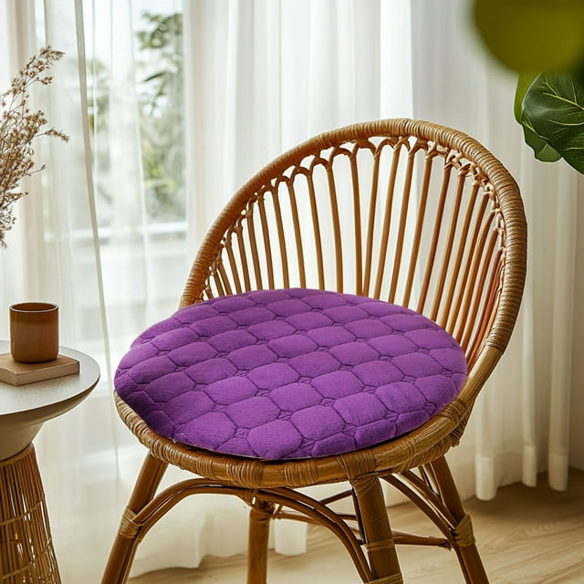 Cojín redondo para silla, cojín de suelo de tatami de felpa, 1 cojín redondo de 40 cm con base antideslizante y funda lavable a máquina, para sillas de comedor, taburetes y comodidad