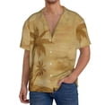 thumbnail image 3 of Naloa Retro Palm Tree Men's Loose Fit Cuban Collar Short-Sleeve Shirt with Button-down and Chest Pocket for Everyday Wear Outings - XX-Large, 3 of 7