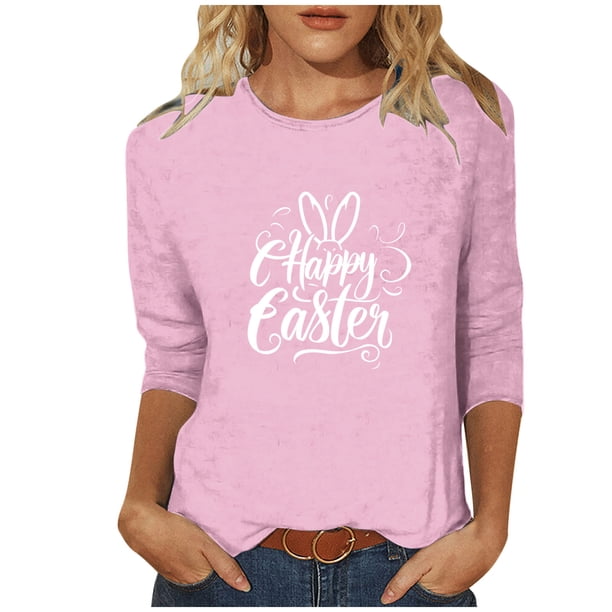 Mujeres 3/4 Manga Tops Impresión Casual Cuello Redondo Camiseta Top Blusa, Poliéster Toda la Temporada