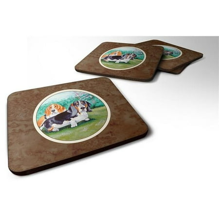 

Basset Hound Double Trouble Foam Coaster 3.5 x 0.25 x 3.5 in. - Set of 4