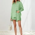 thumbnail image 2 of WAYUTE Womens Sets 2 Piece Outfits Casual Striped Cardigan Shorts Set Summer Beachwear Comfortable Outfit for Travel Vacation, 2 of 7