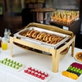 thumbnail image 4 of Wilprep 8.4 qt Roll Top Chafing Dish Buffet Set Stainless Steel Food Warmer Gold, 4 of 12