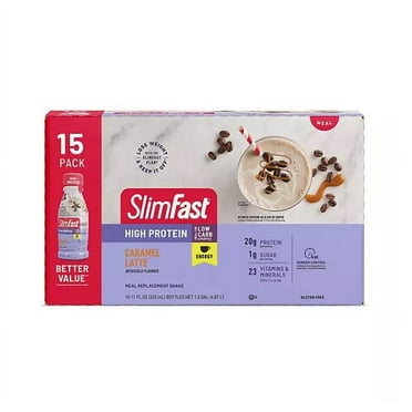 SlimFast High Protein Advanced Energy Caramel Latte High Protein Meal Replacement Shakes (11 fl. oz., 15 pk.)