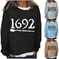 thumbnail image 5 of 1692 They Missed One Sweatshirt for Women Halloween Oversized Sweatshirt Casual Crewneck Pullover Tops, 5 of 5
