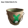 thumbnail image 3 of Billuyoard Bonita cesta de de huevos de Pascua con asa, bolso organizador de Chocolates, cubo, bolso de mano de yute, decoración de fiesta para niños Almacenamiento y organización del hogar Verde Billuyoard HA012606-02, 3 of 6