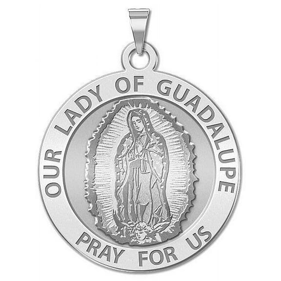 PicturesOnGold.com Our Lady of Guadalupe Religious Medal Female Adult - 3/4 Inch Size of a Nickel -Sterling Silver
