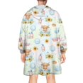 thumbnail image 2 of Colorful Highland Cow Bathtub Pattern Wearable Oversized Blanket,Wearable Blanket Hoodie for Adults,Cozy Hooded Blankets with Super Pockets,Super Warm Fuzzy Pullover for Women & Men, 2 of 6