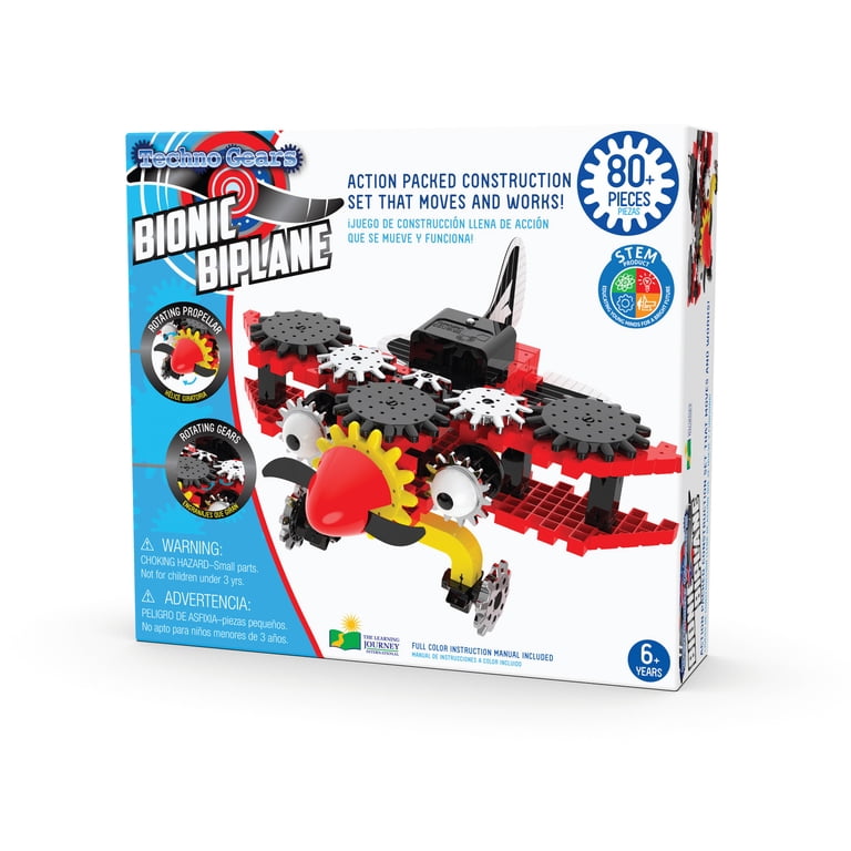 The Learning Journey – Techno Gears – Bionic Biplane – 80+ Pieces