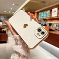 thumbnail image 5 of Phone Cases for iPhone 11 6.1" Cute Cases Plating Love Heart Side Print Design Luxury Screen Camera Protection Anti-Fall Shockproof Soft TPU Bumper Electroplated Silicone Cover, 5 of 6