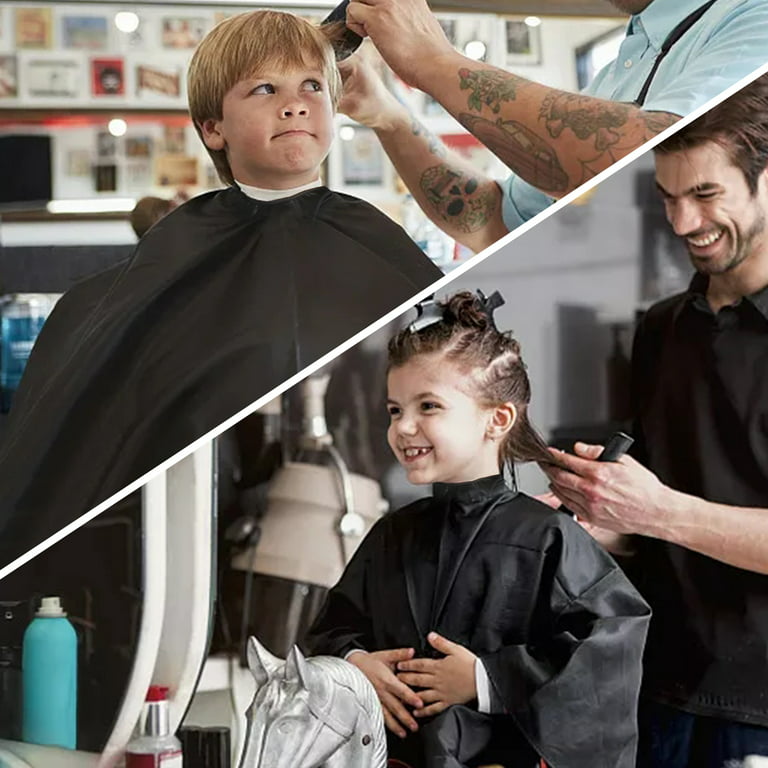 TSV Hair Cutting Barber Cape, Waterproof Salon Haircut Cape for Men Women  Children with Adhesive Neckline 