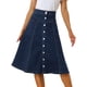 thumbnail image 1 of Falda midi Allegra K con botones elástica azul Oscuro L, 1 of 5