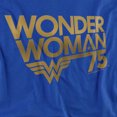thumbnail image 2 of Wonder Woman Wonder Woman 75Th Anniversary Gold Logo Women's T Shirt, Royal, Small, 2 of 6