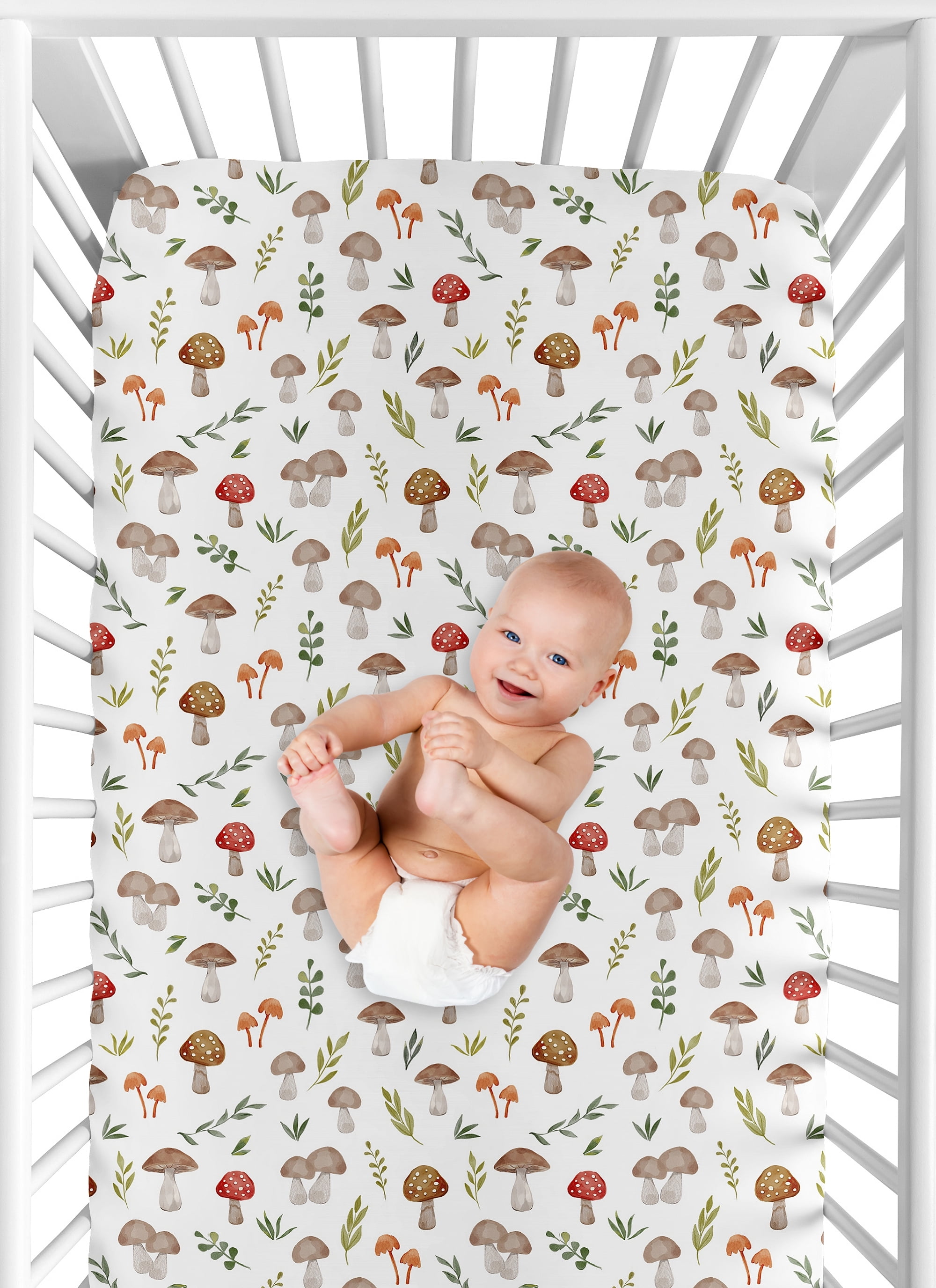 Sweet Jojo Designs Watercolor Woodland Forest Animals Boy, Girl, Unisex/Gender Neutral Fitted Crib Sheets Set 3 Piece