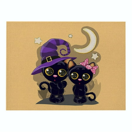 

Usupdd Halloween Purple Series Cotton And Linen Placemats New Rectangular Western Place Usupdd WAA220816-1090