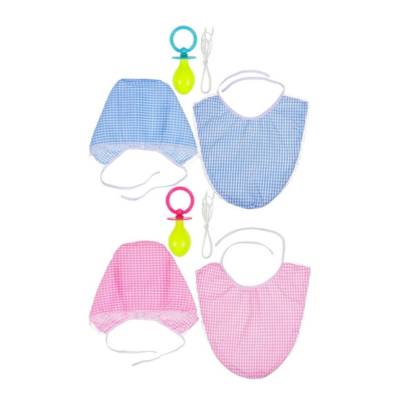 BRIGHTFUFU 2 juegos de divertidos adultos Cosplay bebé chupete babero sombrero conjunto fiesta divertidos accesorios Cosplay fiesta Cosplay bebé babero conjunto
