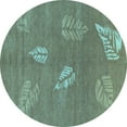 thumbnail image 1 of Ahgly Company Indoor Round Abstract Light Blue Contemporary Area Rugs, 8' Round, 1 of 4