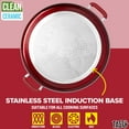 thumbnail image 6 of Tasty Clean Ceramic 13in Non-Stick Aluminum Centerpiece Sauté Pan with Glass Lid, Red, 6 of 10
