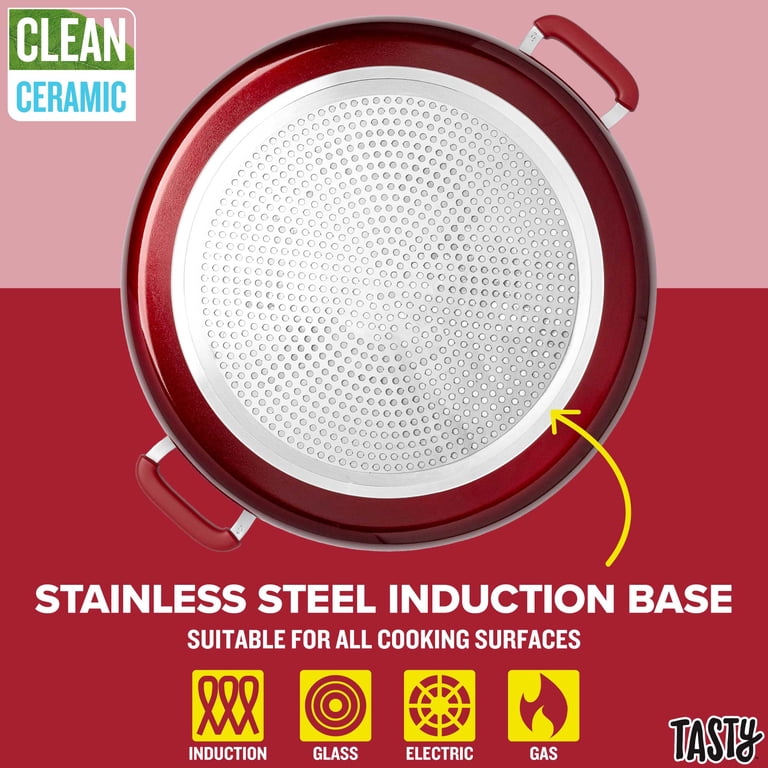 Tasty Clean Ceramic 13-Inch Nonstick Saute Pan with Lid photo 5