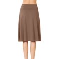 thumbnail image 3 of Womens High Waist Fold Over A-Line Flared Midi Swing Skirt, 3 of 8