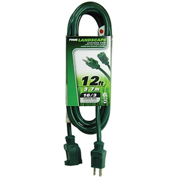 Prime EC880612 Green Extension Cord, 12 ft.