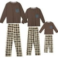 thumbnail image 2 of INSPIRE CHIC Women's Sleepwear Long Sleeve with Pants Plaid Family Pajama Sets L Men's Brown, 2 of 5