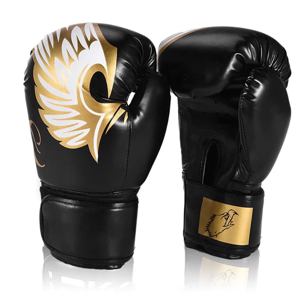 Boxing Gloves PU Leather Karate Muay Sanda Training Fight Adults Kids Equipment 