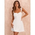 thumbnail image 7 of White Fit & Flare Mini Dress With Sweetheart Neckline And Adjustable Straps, 7 of 7