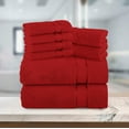 thumbnail image 2 of Cotton 8-Piece Towel Set, Includes 4 Washcloths, 2 Hand Towels and 2 Bath Towels, 100% Turkish Cotton - Highly Absorbent and Super Soft Towels for Bathroom, Red, 2 of 7