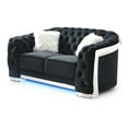 thumbnail image 5 of Glory Sapphire Black Velvet Loveseat With LED Accent Lighting, 5 of 7