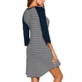 thumbnail image 4 of YAGHYAGH Pregnant Womens Striped Print 3/4 Long Sleeve Maternity Nursing T Shirt Dress, 4 of 4