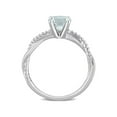 thumbnail image 4 of 1.00 Carat (Ctw) Ultra-Light Aquamarine CrossOver Ring in 14K White Gold with Diamonds for Women, 4 of 6
