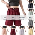 thumbnail image 3 of SOOMLON Womens Pajama Shorts Lightweight Drawstring Bermuda Shorts Fresh Plaid Sleepwear Travel Casual Clothes, 3 of 5