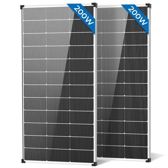 AeternaSol 2 pack 200W Total 400W N-Type 18BB Mono Solar Kit, 25% High Efficiency IP68 Waterproof 12V/24V for RV, Marine, Farm, Off-Grid Home